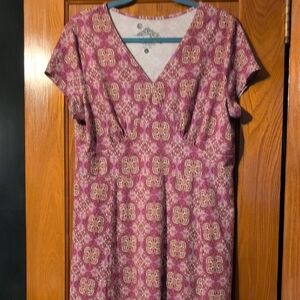 Sahalie Mauve and Cream Patterned Dress